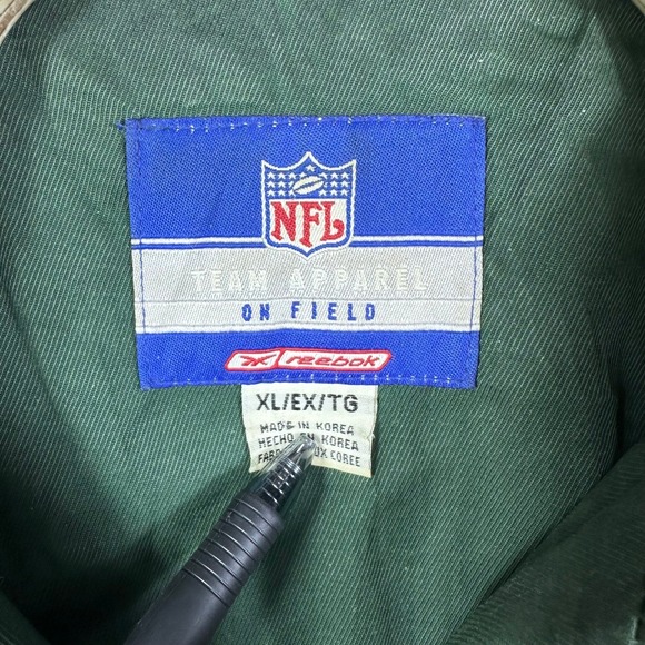 VINTAGE Reebok Green Bay Packers Jacket Mens XL Green NFL Full Zip Windbreaker - Picture 2 of 12